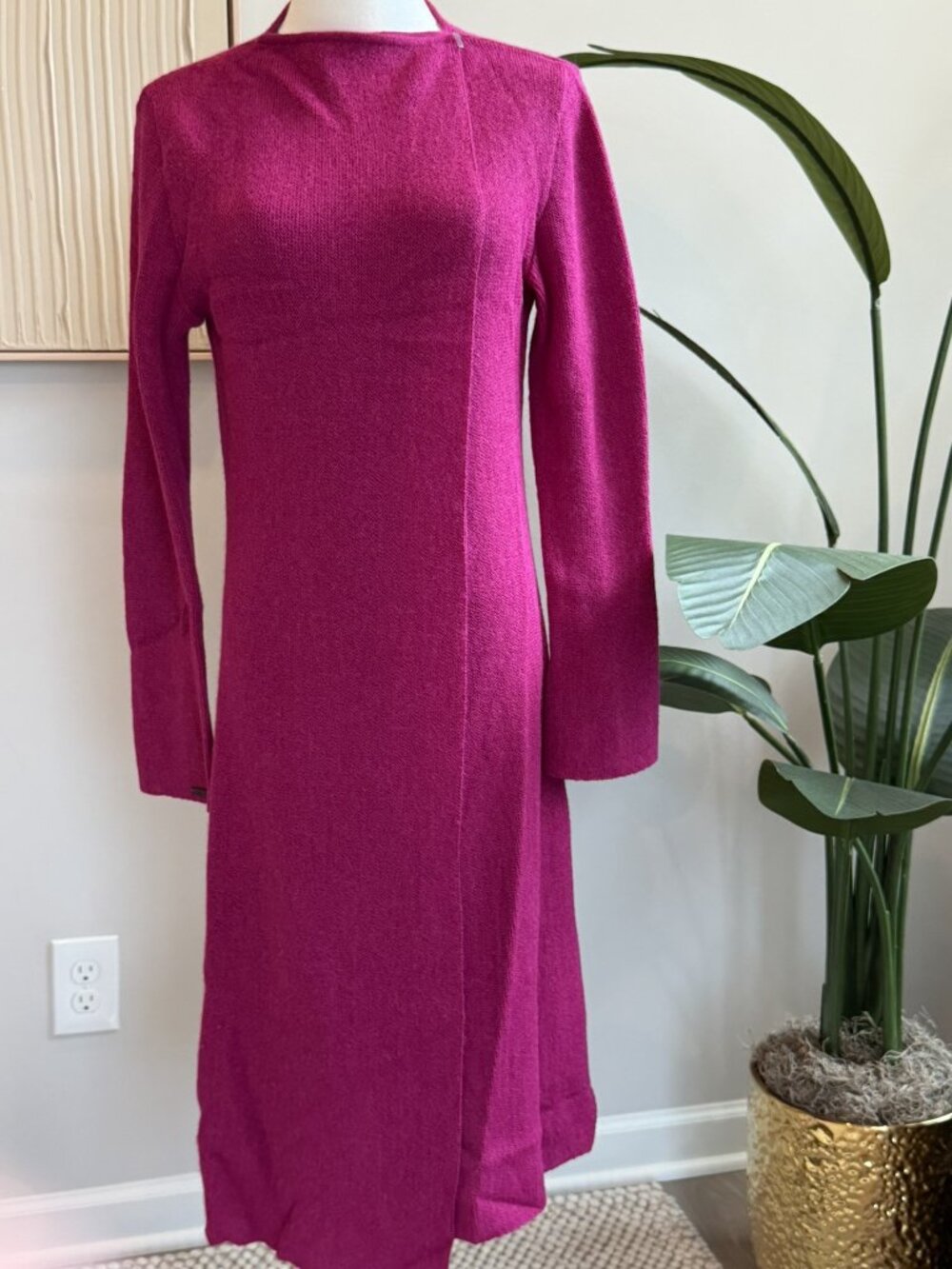 Carina Hildebrandt The Signature Knit Coat Baby Alpaca wool Peru 8/10 Raspberry